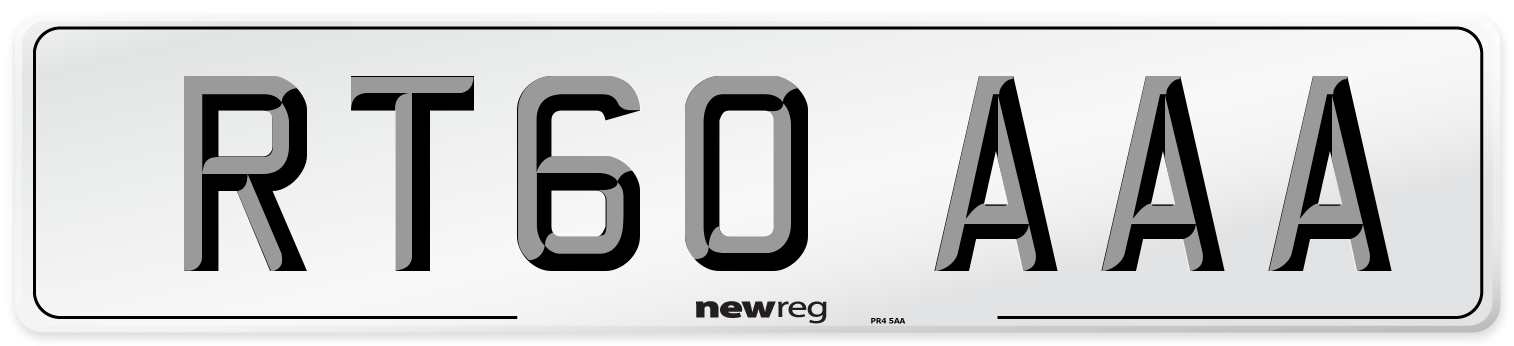 RT60 AAA Number Plate from New Reg